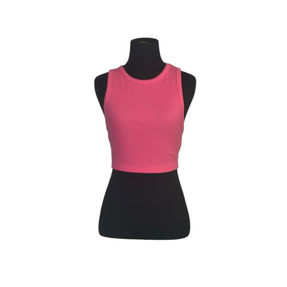Zara pink ribbed crop tank top size M - Picture 6 of 12